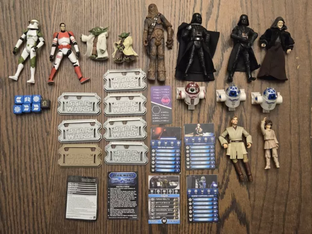 Star Wars Galactic Battle Game Figures and Game Pieces Lot