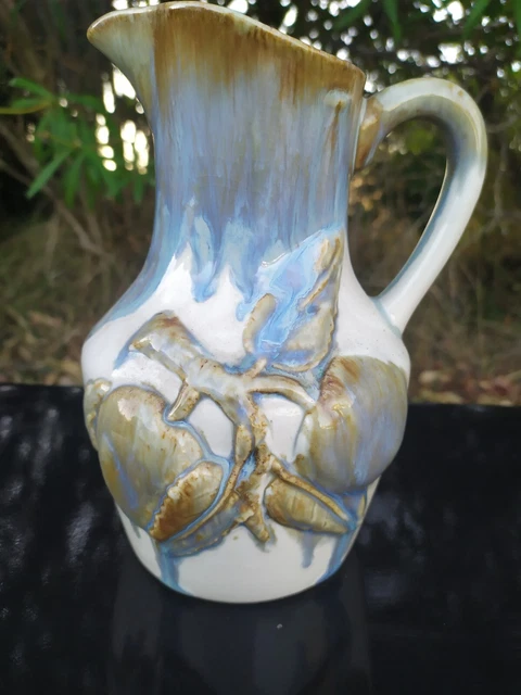Pichet Broc Vintage En Céramique émaillée Marron - Numéroté 063, Contenance 1 Litre, 20 Cm