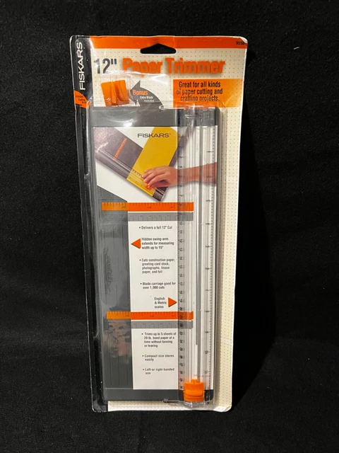 Vintage Fiskars 12” Paper Trimmer With Extra Blade Swing Arm