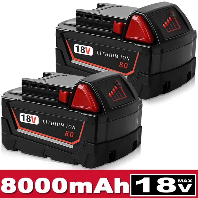 2pack For Milwaukee for M18 18V AH Extended Capacity Lithium Battery 48-11-1860