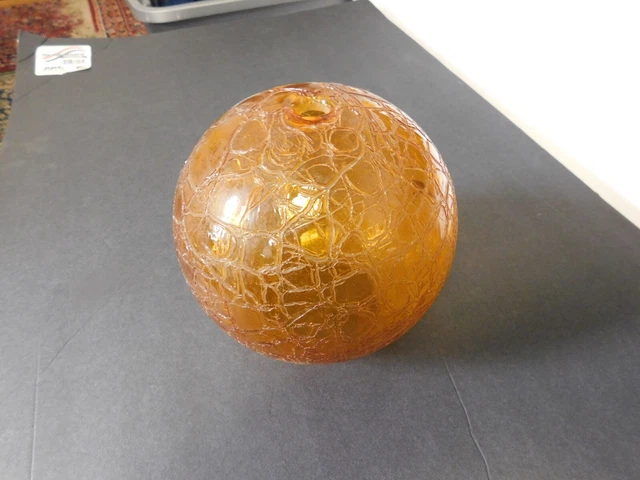 Crackle gold ART DECO BRAIN GLASS GLOBE SHADE radio table Lamp fixture FRANKART
