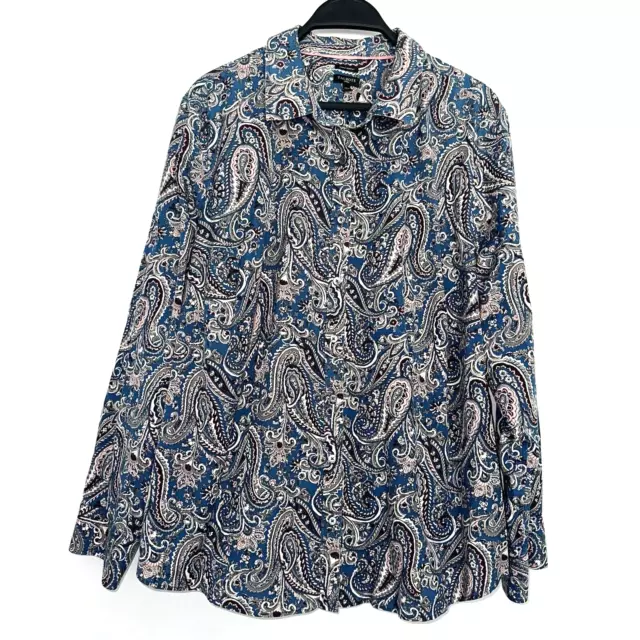 Talbots Women's Paisley Shirt Button Blouse 20W Wrinkle Resistant