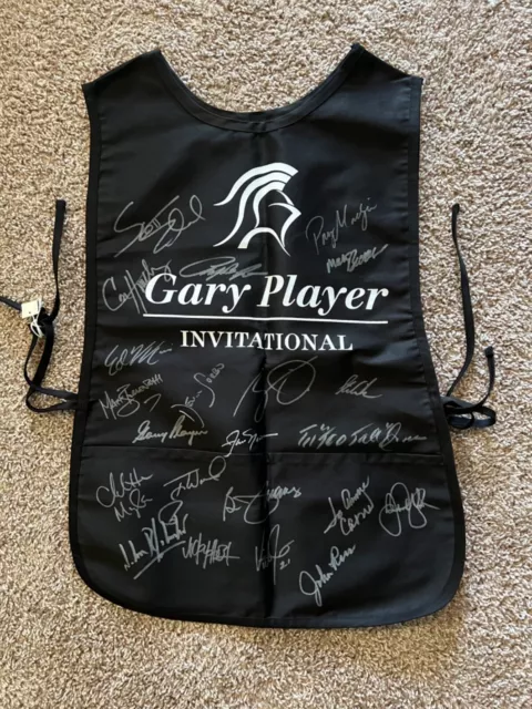 Gary Player /Jack Nicklaus PGA  Signed Golf Caddie Bib - Masters