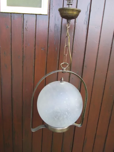 Lustre Suspension Globe Verre Laiton