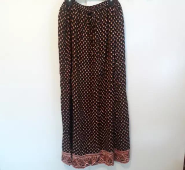 VINTAGE EMERALDA FASHIONS Boho Hippie Long Women's Maxi Skirt Size L ...
