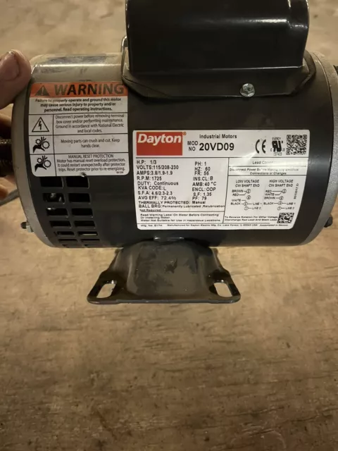 dayton 1/3 hp motor 20VD09