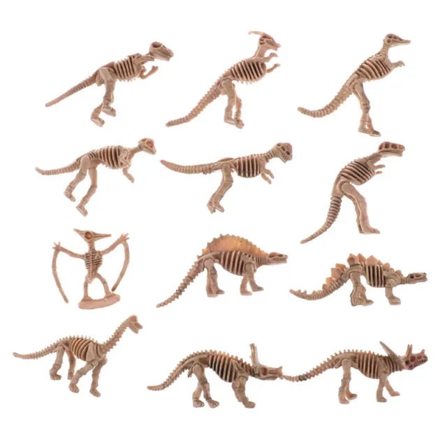 12X Verschiedene Dinosaurier Fossile Skeleton Dino Figuren Kinder SpielzeuR'y Le