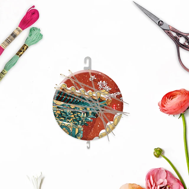 HOOK NEEDLE THREADER Round Refrigerators Decor Sticker for Adult