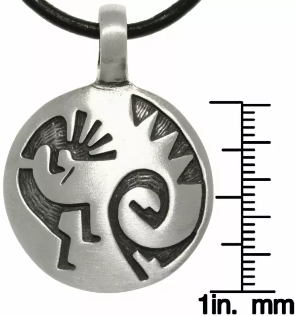 Schmuck Trends Zinn geätzt Kokopelli Anhänger mit schwarzer Lederkordel Halskette 2