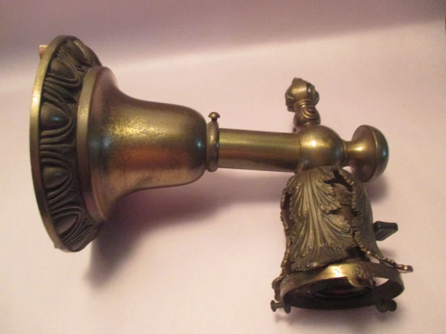 Heavy Brass Electric & Gas Wall Sconce Fixture~~Parts Or Repair