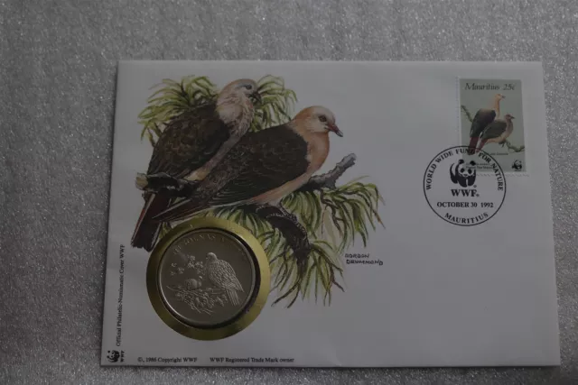 🧭 🇲🇺 Maritius Wwf 30 Years Coin Cover B48 #26