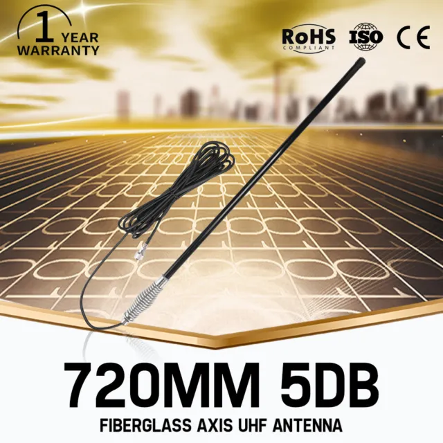 UHF Antenna 5DBi Hi Gain CB Radio Fiberglass 720MM For GME UNIDEN ORICOM