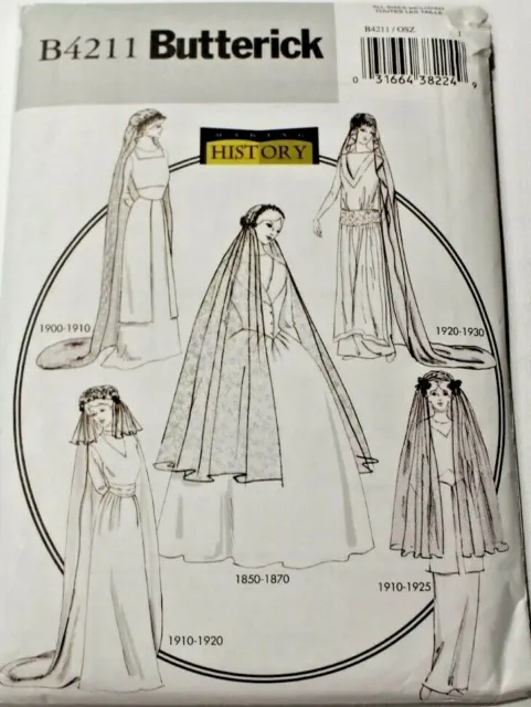 Butterick 4211 Misses Historical Bridal Veil (1850 to 1925) Sewing Pattern S-M-L