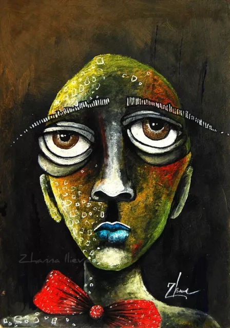 ORIGINAL ACRYLIC PAINTING CONTEMPORARY fine ART fantasy POP SURREAL Portrait man