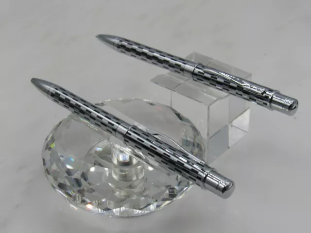 Gorgeous High Quality Genuine Cross Black/Silver Pen And Pencil Set