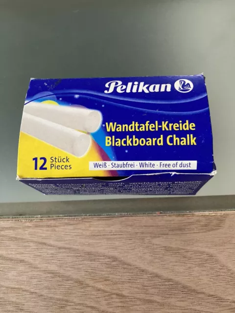 Pelikan 10x Wandtafelkreide 755/12 weiß rund Kreide Schulkreide Wandkreide