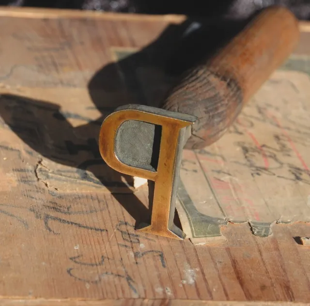 Buchstabe "P" Vergoldestempel Initial Prägestempel Messing Buchbinder Werkzeug