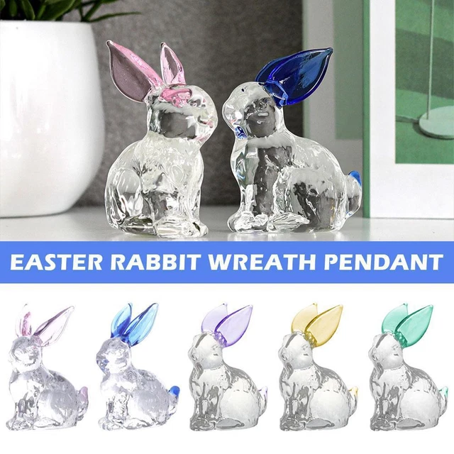 Kristallhase Figur Osterdekoration Glas Kunst Ornamente Kaninchen V2G3