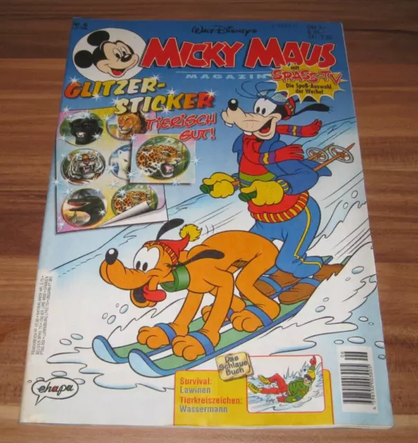 Micky Maus 1996 Nr. 6 Ehapa Comic Heft mit Pocahontas Panini Sticker Tüte - Z2