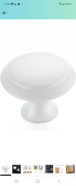 Ravinte 30 Pack White Kitchen Cabinet Knobs 1-1/4 Inch Round Drawer Pulls White