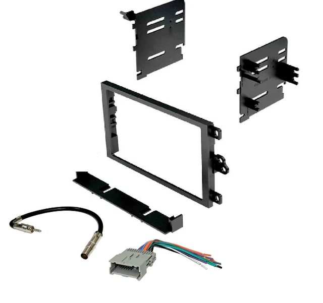 DOUBLE DIN CAR Radio Stereo Dash Kit Wire Harness for 1992up Chevy GMC