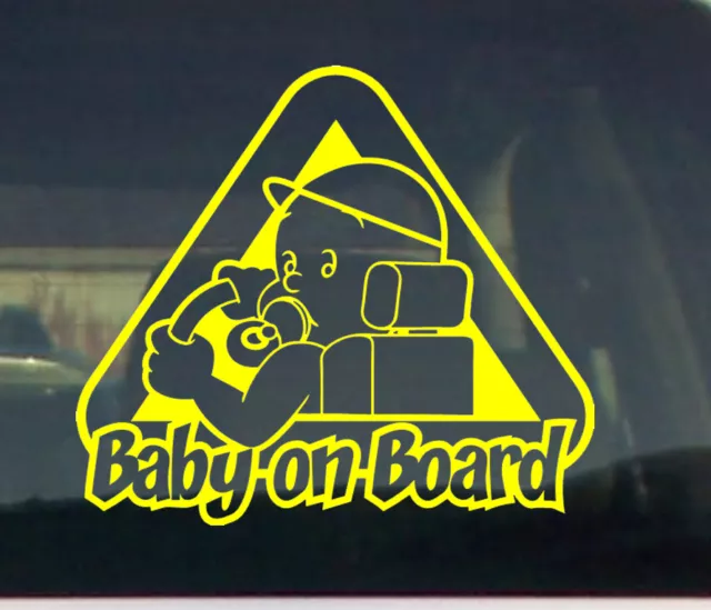 Baby on Board Car window graphic VINYL DECAL STICKER pregnant shower boy idea