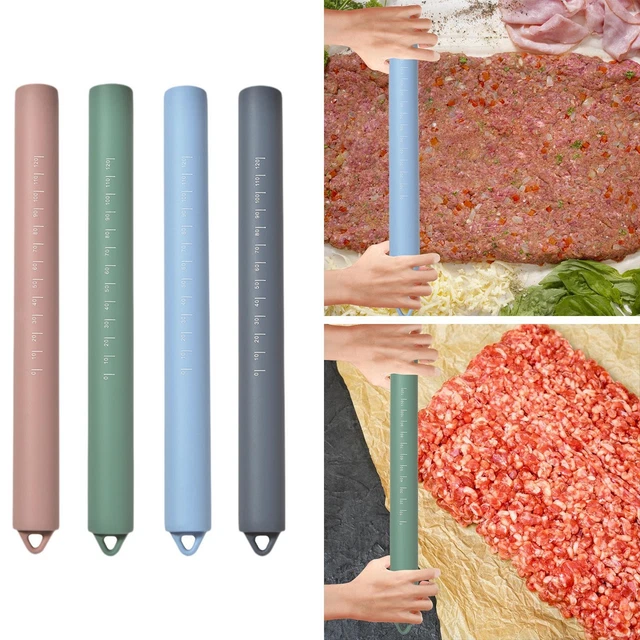 Rouleau à Pâtisserie Silicone Avec Manche En Bois – Longueur 38 Cm, Surface Antiadhésive – Pour Pâte à Pizza, Gâteaux, Biscuits – Facile à Nettoyer