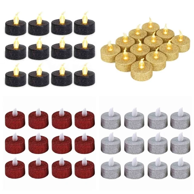 12pcs Flameless Flickering LED Tealight Candle Electronic Votive Night Lamp Home