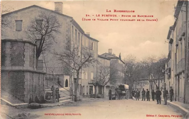 Cpa 66 Le Perthus Route De Barcelona