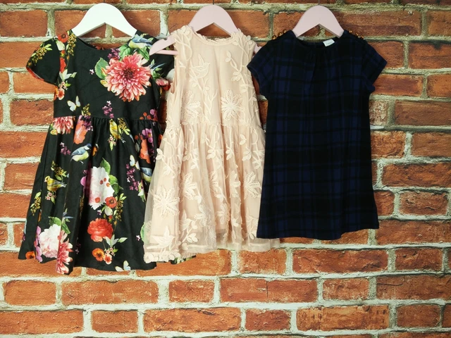 Girls Bundle Aged 2-3 Years 100% Next Pretty Party Dresses Floral Checked 98Cm
