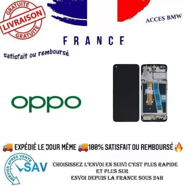 Écran Complet OLED Pour Oppo A57 - Noir - Avec Châssis - Neuf