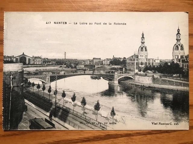 Vintage French Postcard - Nantes - La Loire au Pont de la Rotonde - Nice Cond.