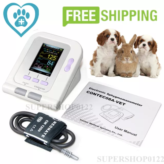 FDA Vet Veterinary OLED digital Blood Pressure&Heart Beat Monitor NIBP CONTEC08A