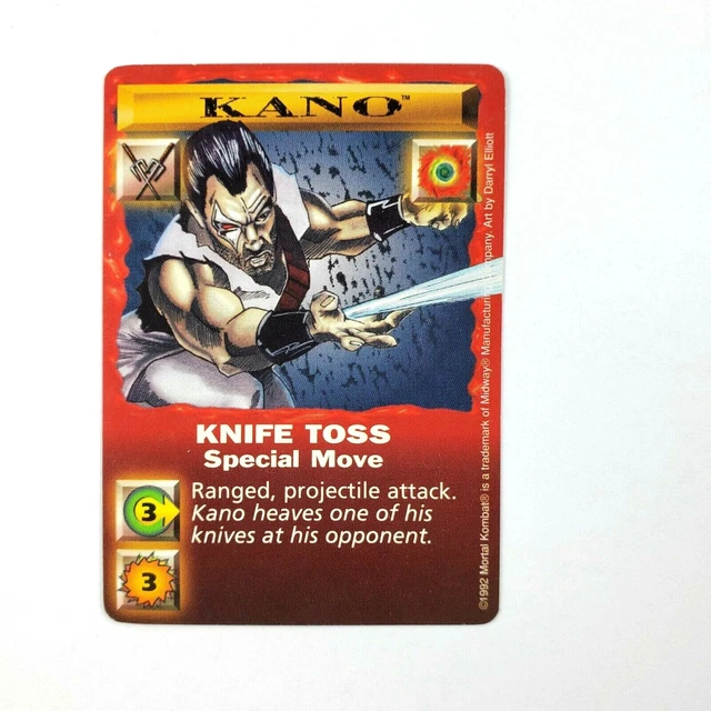 MORTAL KOMBAT KARD Game TCG 1992 Kano Knife Toss Special Move MP Card