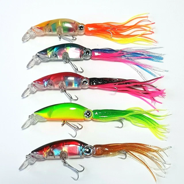 Hechtangelköder Bass 5er-Pack Rasselnder Tintenfisch/Tintenfisch Meer Angelgerät