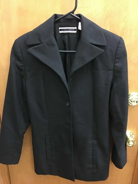 Amanda Smith Size 6 Women's Black Three Button Blazer A569