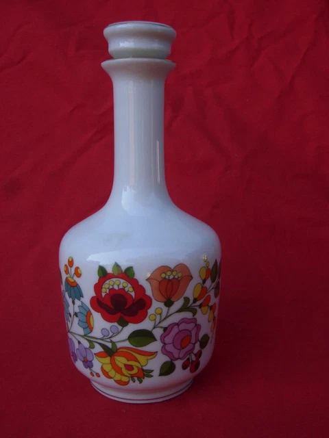 KALOCSA HUNGARIAN HAND PAINTED PORCELAIN Hungary  BOTTLE