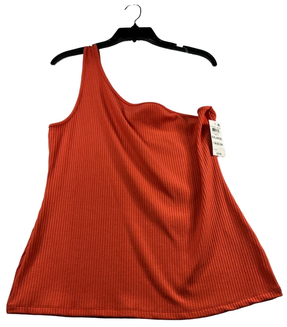 International Concepts Tank Top Womens size XXL Orange Ribbed One Shoulder New
