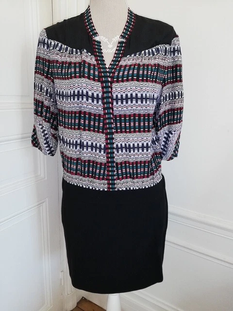 Haut Imprimé De Marque MAJE - Taille M/L (équivalent 38/40/42), Occasion Très Bon état, Style T1