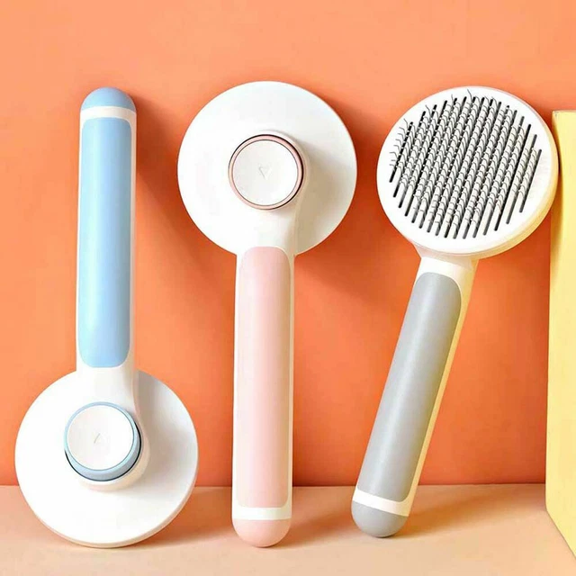 Brosse de toilettage pour chien et chat - Brosse autonettoyante avec poignée