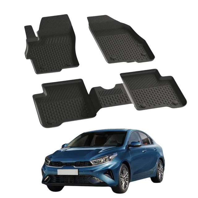 M MOTOS Tapis De Sol Voiture Velours Premium Pour Kia Cerato I (2004-2008) - Rouge-Bleu - Epaisseur 10mm - Fixation Incluse