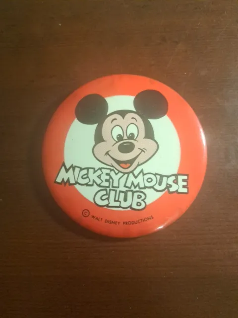 MICKEY MOUSE CLUB Vintage Badge/Pinback | 3 inch dia | WALT DISNEY Cartoon