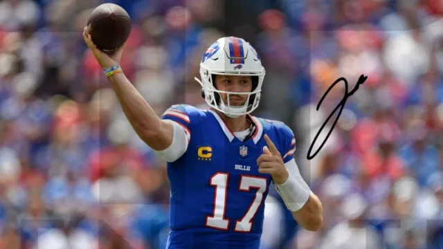 JOSH ALLEN (1672) Signed BUFFALO BILLS Printed Photo Autograph 6x4