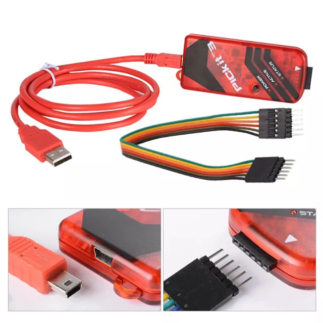 PICKit3 KIT3 Programmer PIC Simulator Emulator Board Controller With USB Cable