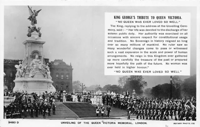 Postcard Royalty  Unveiling Of The Q Victoria Memorial By King George