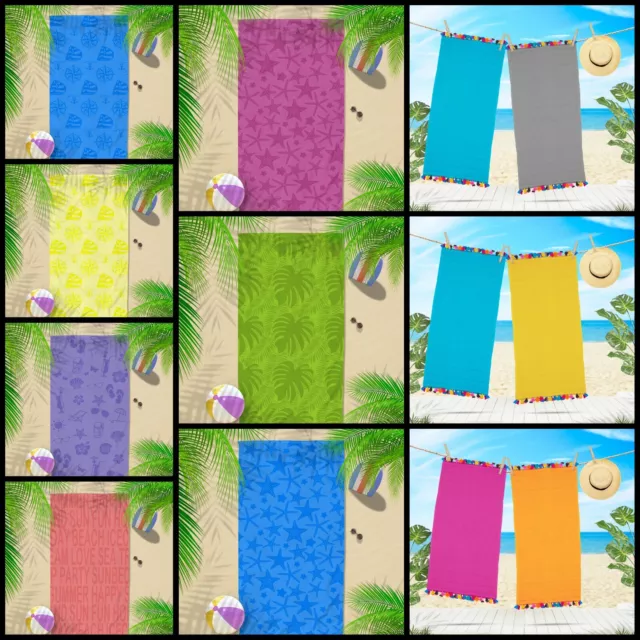 Extra Large Cotton Beach Towel Sheet Quick Dry Soft Jacquard Swim Bath Travel