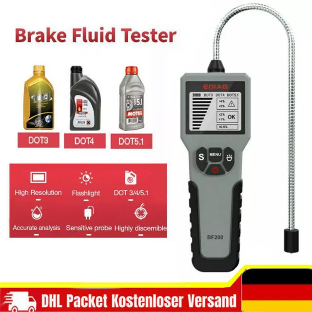 LCD Bremsflüssigkeitstester DOT3-5.1 Bremsflüssigkeitsprüfer KFZ Testgerät DE