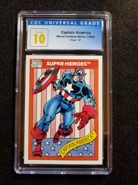 Marvel Universe Impel 1990 Captain America #1 CGC 10 Pristine Graded Comic Card