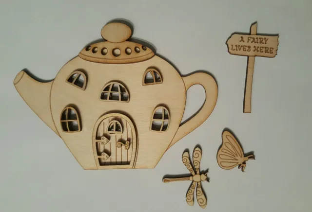 Fairy Door Teapot  House shape DIY Craft Pack for Fairy Garden Decor