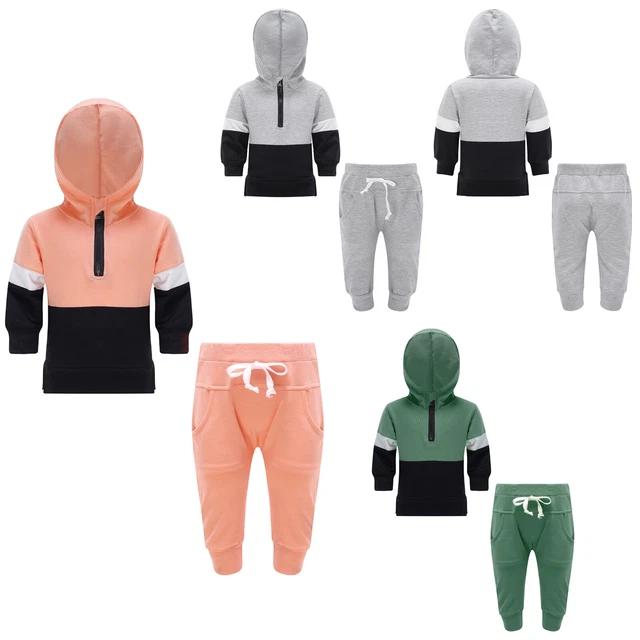 Felpa con cappuccio pullover top bambine bambine e bambine + set pantaloni lunghi